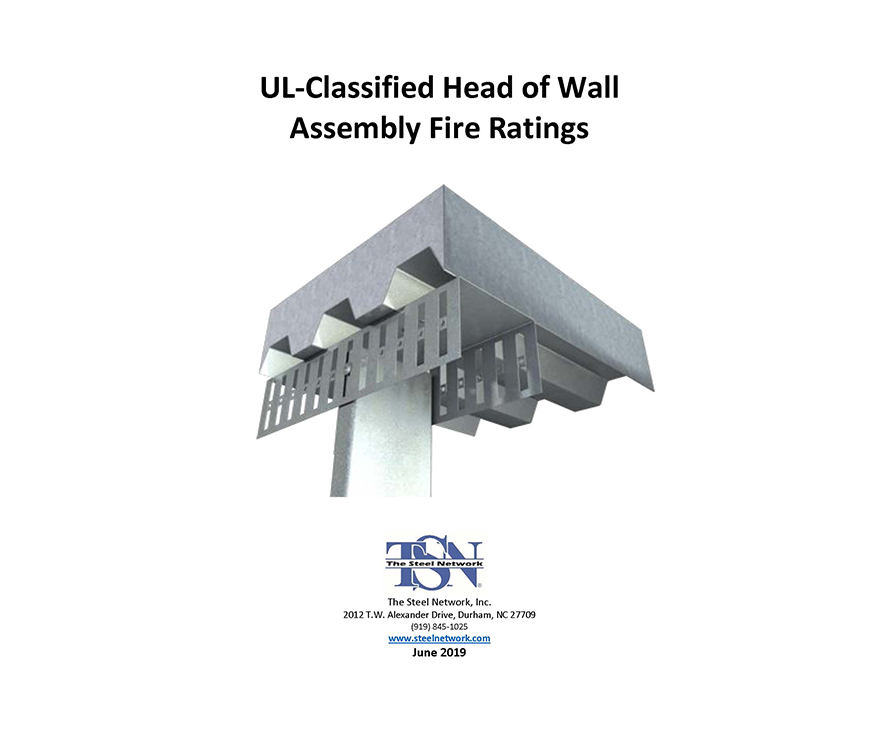 Cold-Formed Steel Framing Head of Wall Assembly UL Fire Ratings