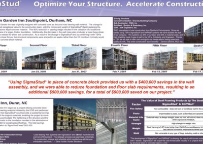 2007 Advertisement that encouraged Schnippel to use TSN loadbearing cold formed steel on hotels